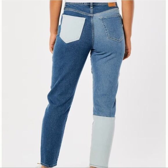 Hollister Ultra High Rise Patchwork Mom Jeans in Medium Wash Size 9R/29 - Picture 3 of 11